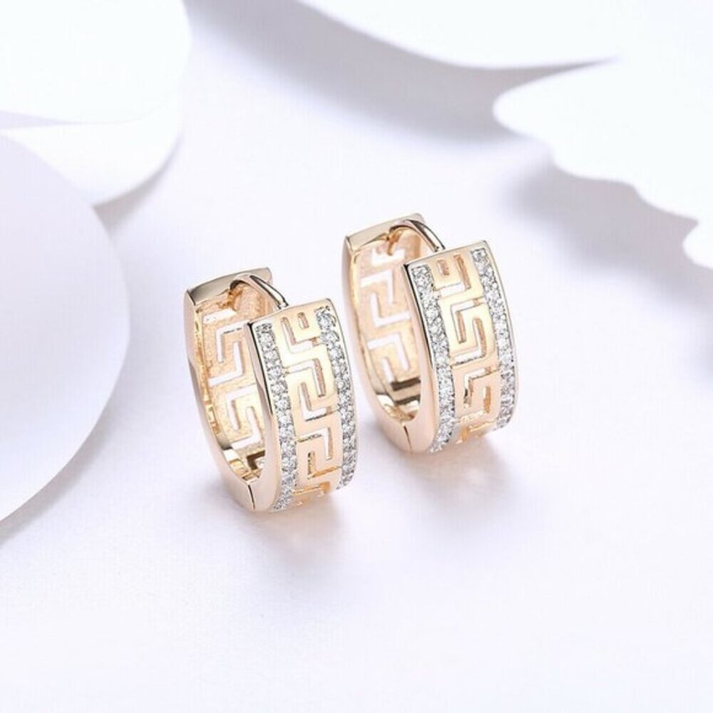 New 18K Gold Plated Huggie  Hoop Earrings